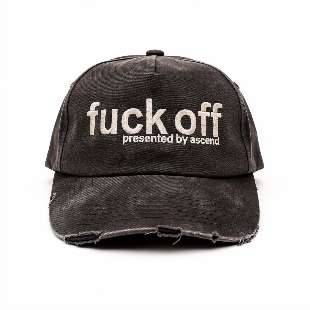 PERFECTLY AGED FUCK OFF HAT - BLACK
